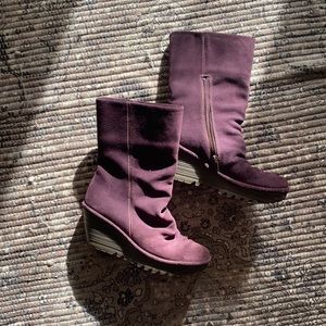 Fly London purple wedge boot